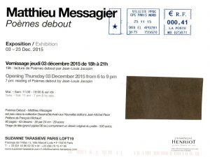 Poèmes debout : du 03/12/2015 au 23/12/2015